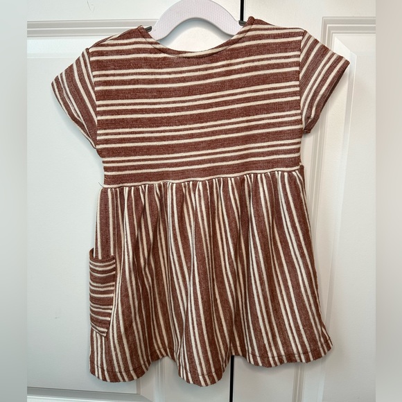 Zara Girls Rust Striped Dress (Size 18-24 Months) - Picture 2 of 3